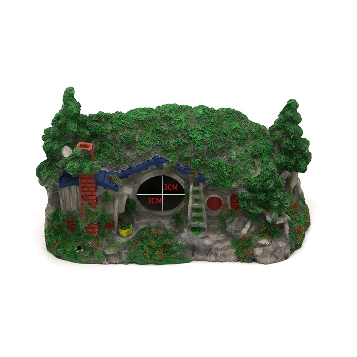 Vista De Montaña Ornament Aquarium, Casa De La Casa Cava Puente Decoración De Peces, Adornos De Puente De Piedra De Rocas Simulación De Resina Aquarium Paisaje,16.5 * 10.5 * 10.5cm