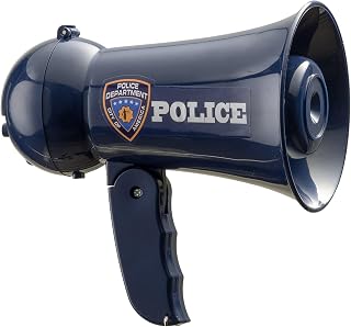 Pretend Play Officer's Megaphone with Siren Sound for Kids – Role Play Kids Bullhorn with Siren Sound and Handheld Mic Toy