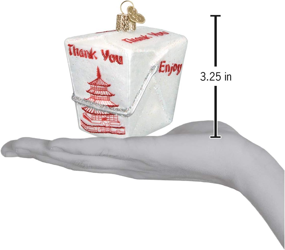 Old World Christmas Various Foods Glass Blown Ornaments for Christmas Tree Chinese Take-Out 2.75 x 2.5 Inches - Image 3