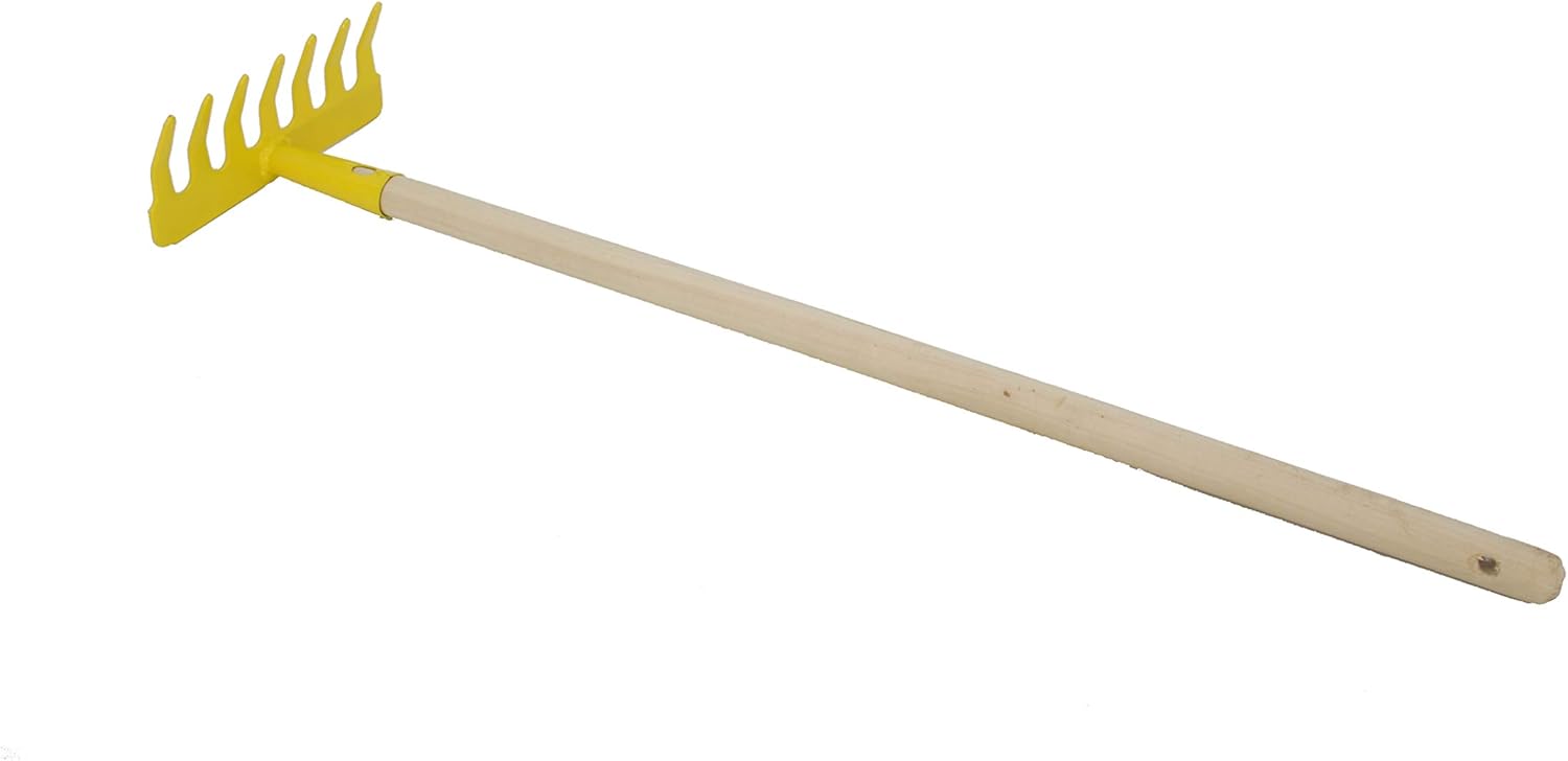 FixtureDisplays® Kids Garden Tool 7-Tooth-RAKE 28" Long Toy Reduced Size 15210-7-Tooth-Rake-2D