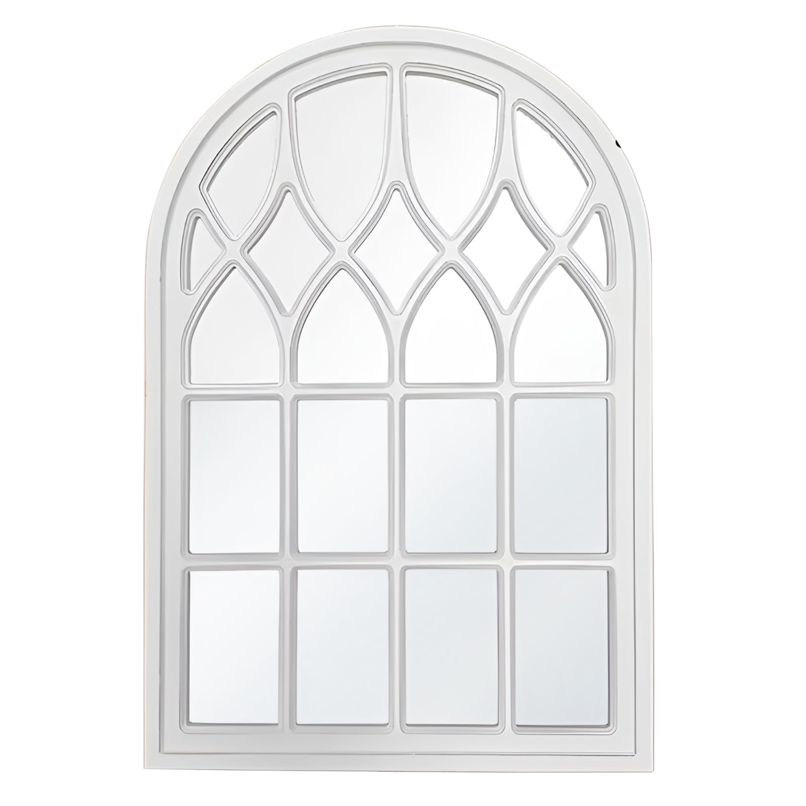 Miroir mural style fenêtre de ferme blanc 24x35 pouces grand format