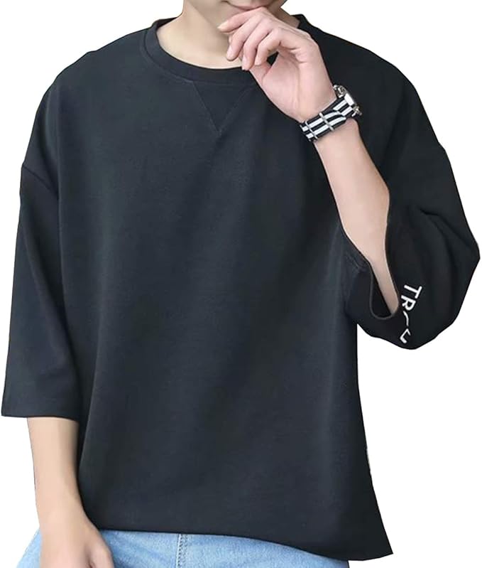 Amazon Sposee Tシャツ 5分丈 ビッグシルエット オーバーサイズ トップス カットソー M Xl メンズ Tシャツ カットソー 通販