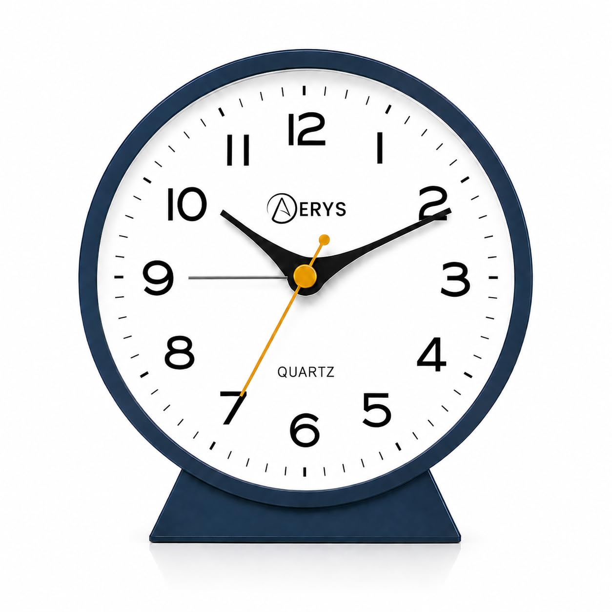 AERYS 4.5 inch Analog Alarm Clock with 1 Year Warranty, Retro Desk Clock Battery Operated,Slient Metal Table Clock with Light for Living Room Decor,Bedroom,Bedside (Navy Blue)-picture-26