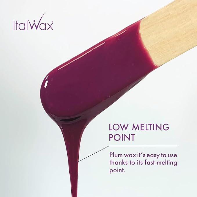 Italwax Plum Hard Wax Beads – 500g (1.1 lbs) – Strip-Free, Fruit aroma Hair Removal Wax, Gentle on All Skin Types, Ideal for Bikini Line & Underarms, Professional & Home Use