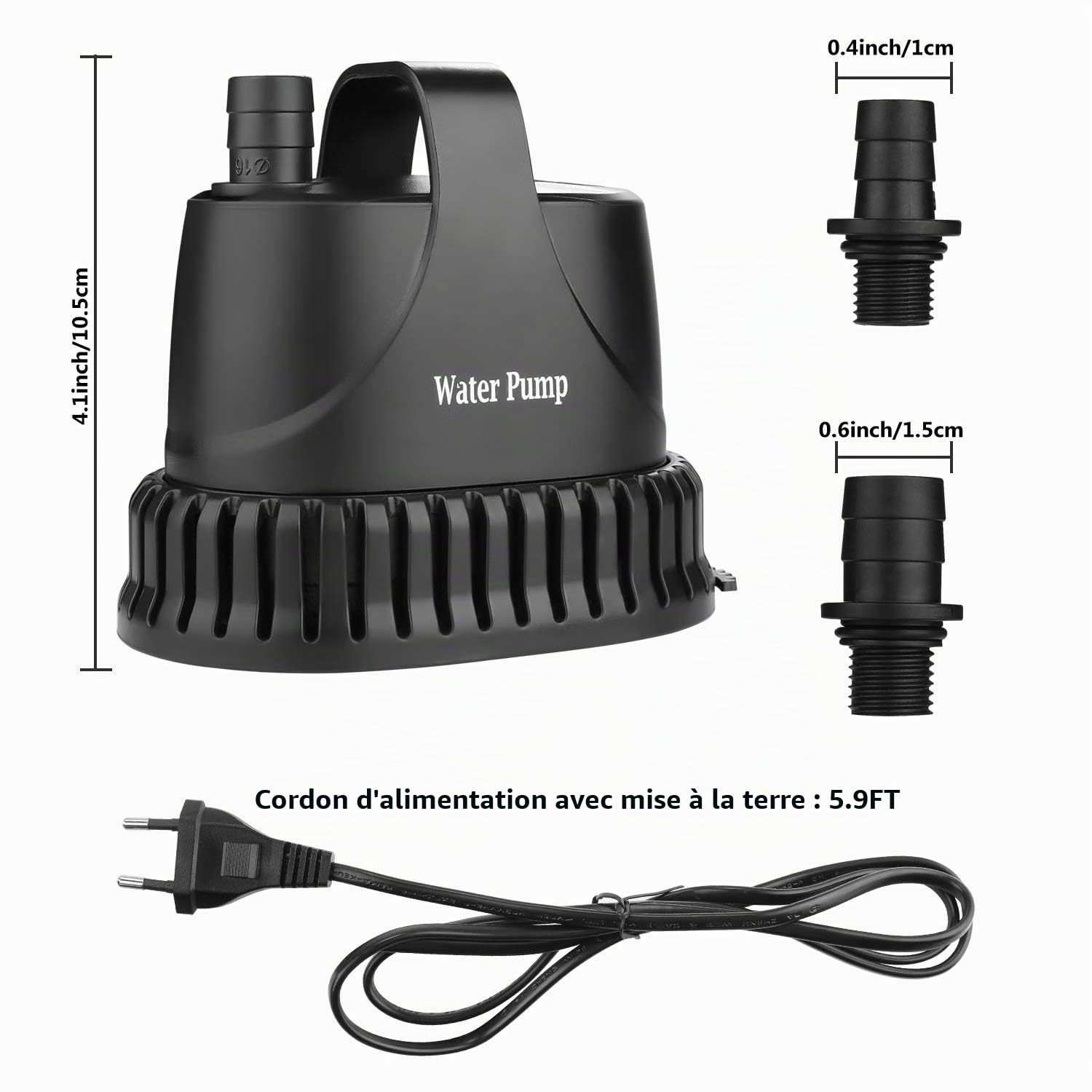 NO.17 Pompe à eau submersible 20W, 1200 L/H pompe pour aquarium Pompe de bassin ultra-silencieuse sous-marine pour étang, fontaine de jardin aquarium