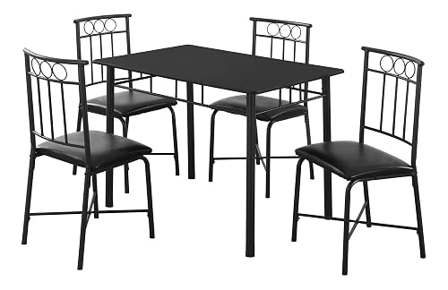 Monarch Specialties I 1018 Dining Table Set, 5pcs Set, Metal,
