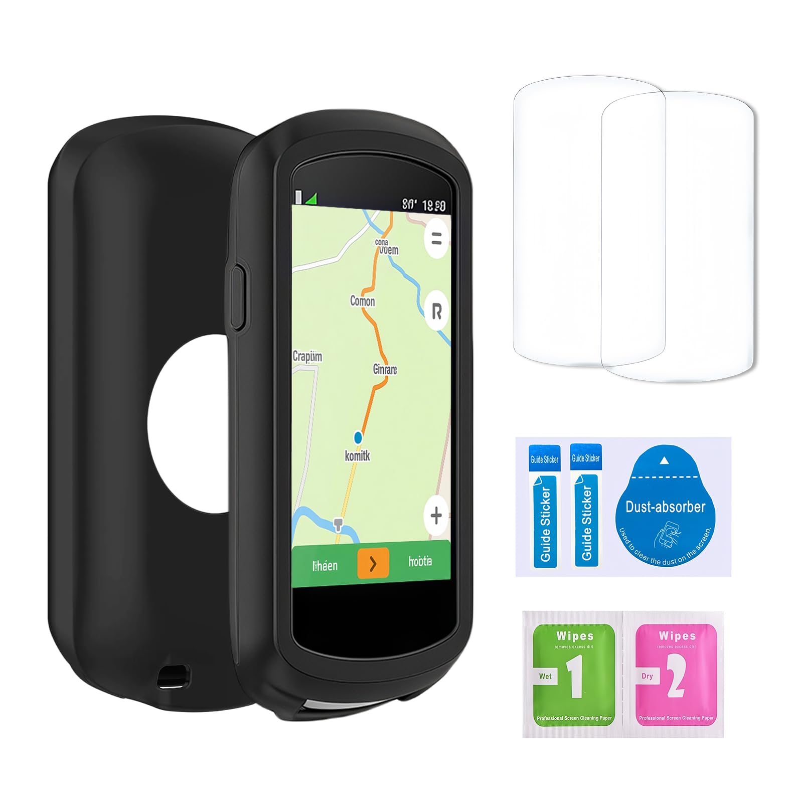 Funda Silicona para Garmin Edge 1040, 2 Protector de Pantalla para Garmin Edge 1040/1040 Solar/1040 Bundle Resistente?Funda Protección a Prueba, Accesorios GPS Bicicleta Ordenadores