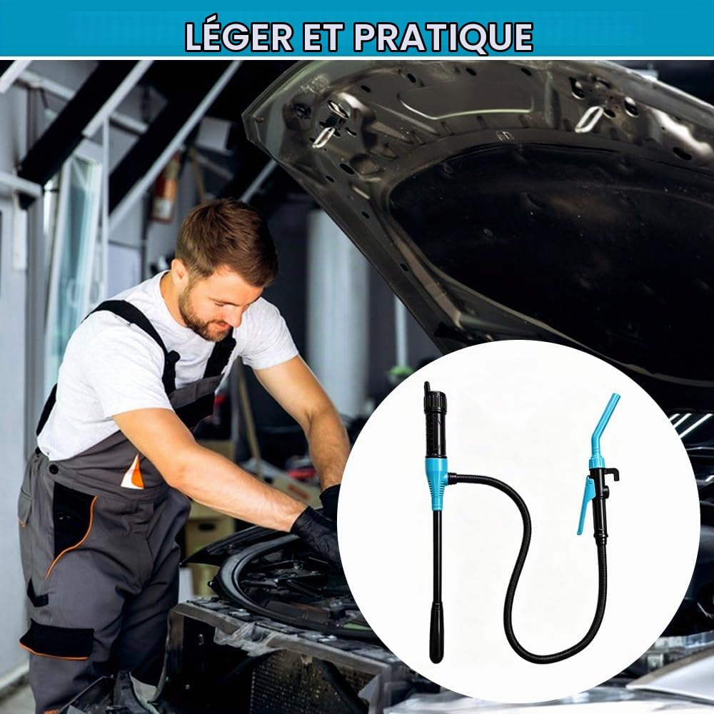 Pompe Electrique Carburant- Alimenté par Batterie, 2,4 GPM (9 L/min) Pompe de Transfert Carburant, Pompe Essence Électrique, pour Essence, Diesel, Huile Moteur, Carburants
