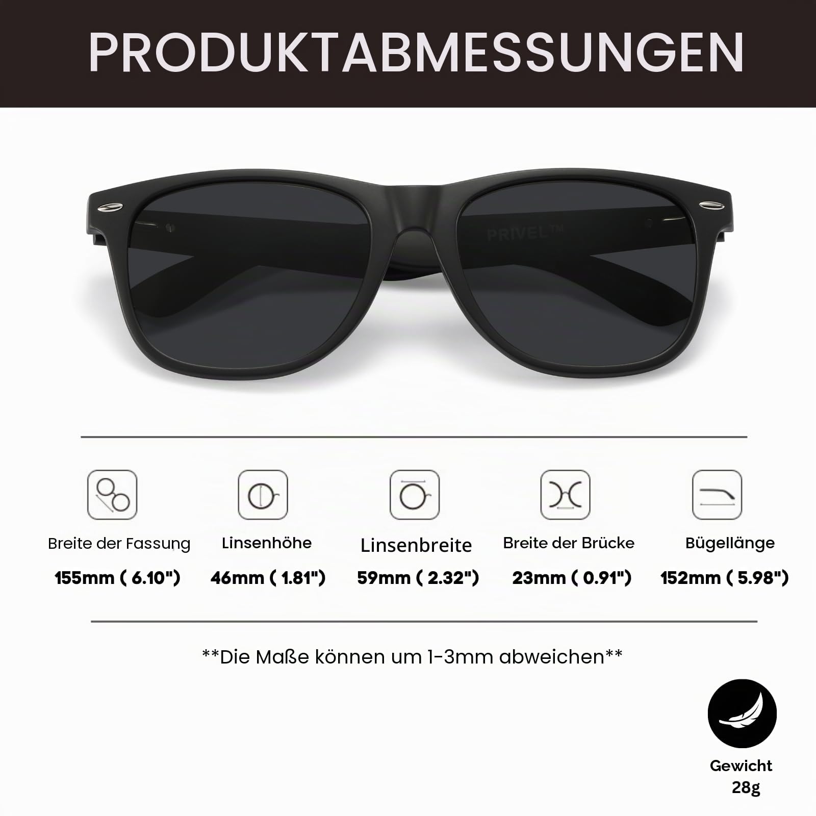 Polarisierte Sonnenbrille, Größe XXL, 155 mm, für große breite Köpfe, TR90, ultraleicht, UV400-Schutzbrille
