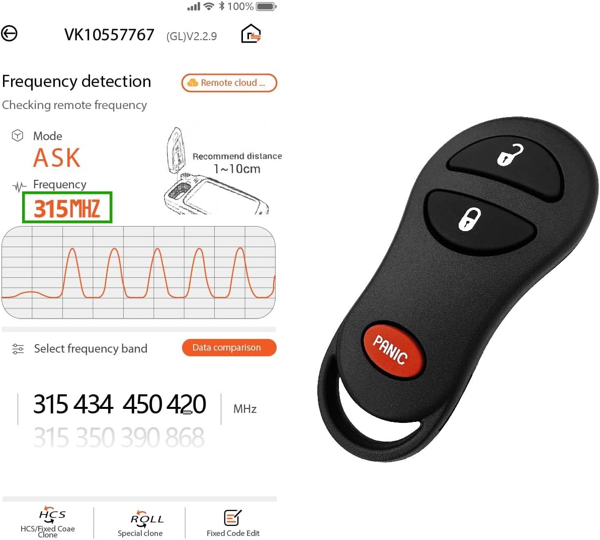 Car Key Fob Remote Keyless Entry Control GQ43VT17T 315MHz 3 Button Replacement for 2002 2003 2004 2005 2006 2007 2008 Chrysler Crossfire Voyager Dodge Caravan Dakota Durango Grand Ram Jeep Plymouth