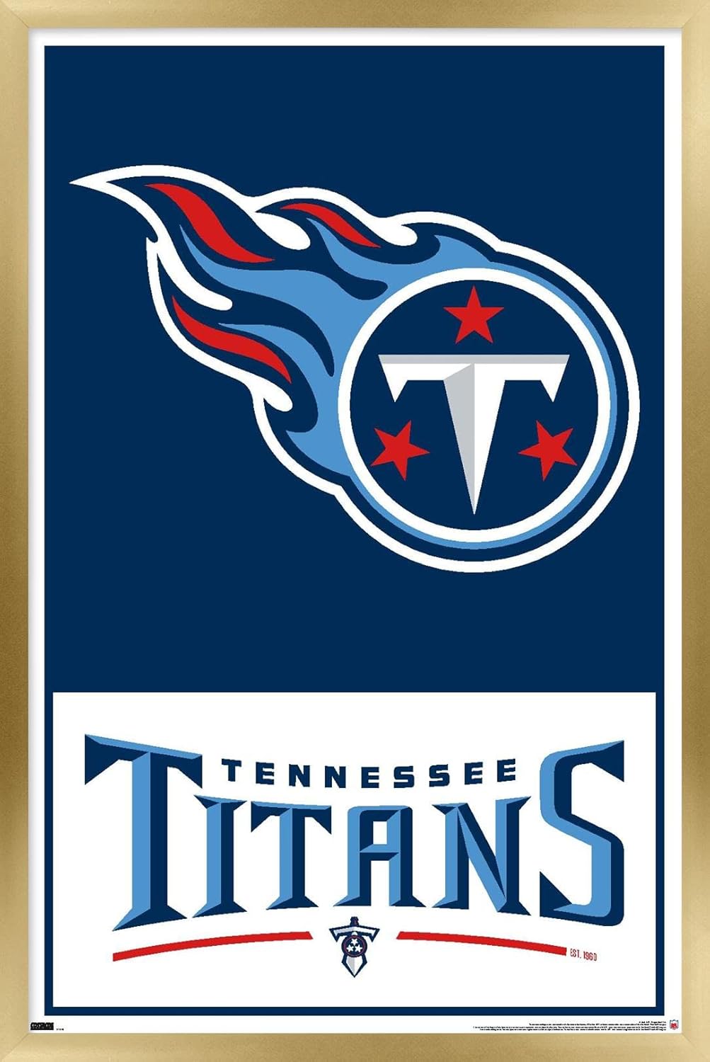 NFL Tennessee Titans - Logo 21 Wall Poster, 22.4L" x 14.7W", Black Framed Version