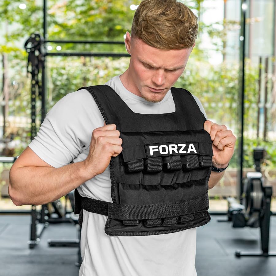 FORZA 44LB Adjustable Weighted Vest Premium Training Accessory for Strength Conditioning Fitness Enthusiasts and Athletes