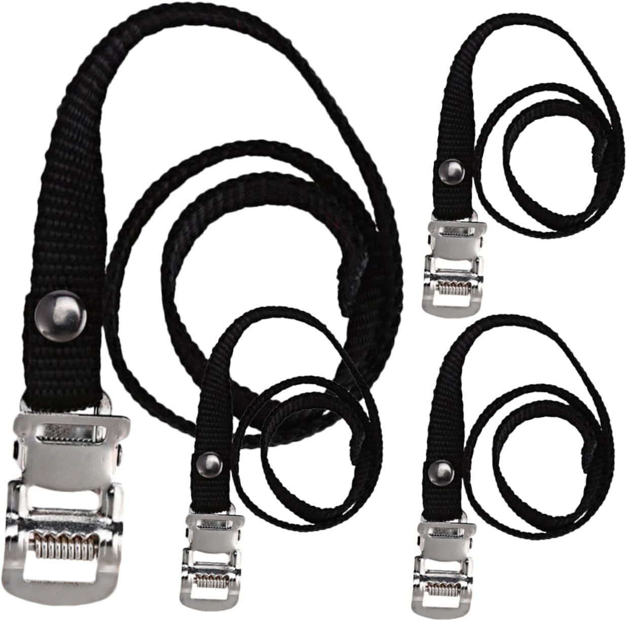 HEMOTON 4Pcs Adjustable Exercise Bike Pedal Straps Durable Footrest Straps for Replacement Comfortable Fit for Gym and Home Cycling Heavy Duty Design for Compatibility