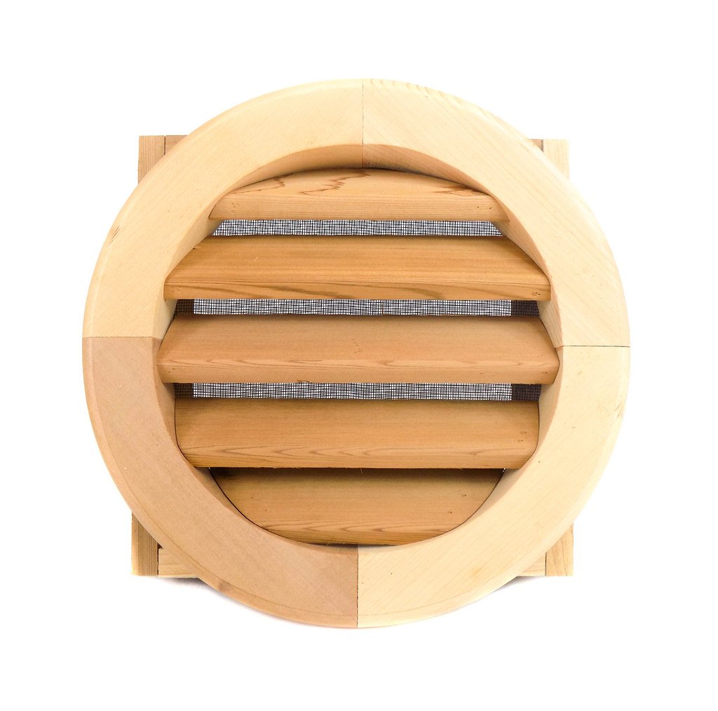 Miller Shingle Round Clear Cedar Vent, Recessed Mount - 12 inch Diameter