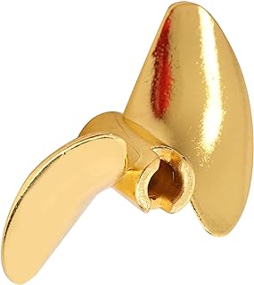 RC Boat Propeller, Aluminium Alloy RC Boat Propeller 35mm 2 Blades 0.2in Inner Diameter Large Thrust Propeller (Yellow)