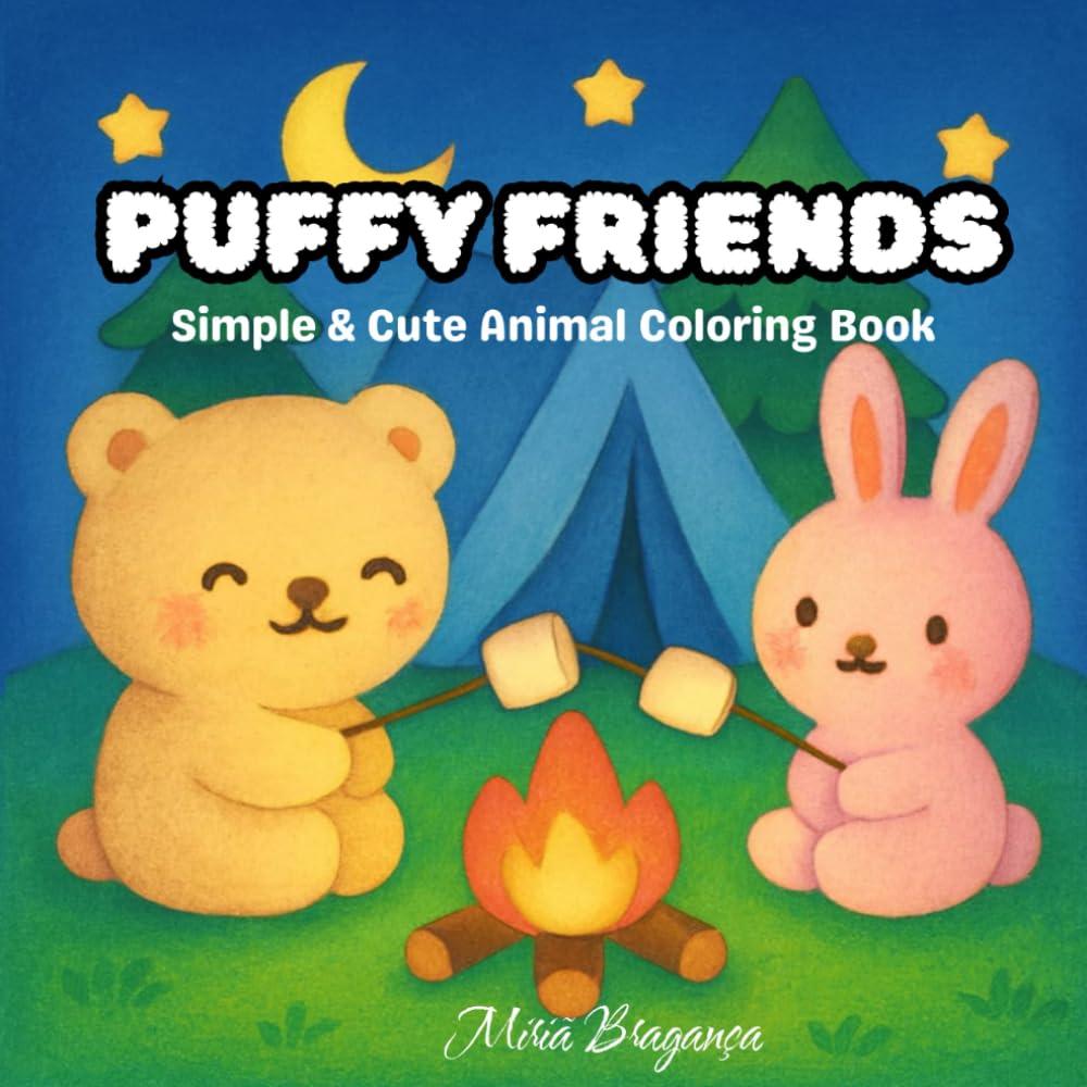 Puffy Friends: Simple & Cute Animal Coloring Book