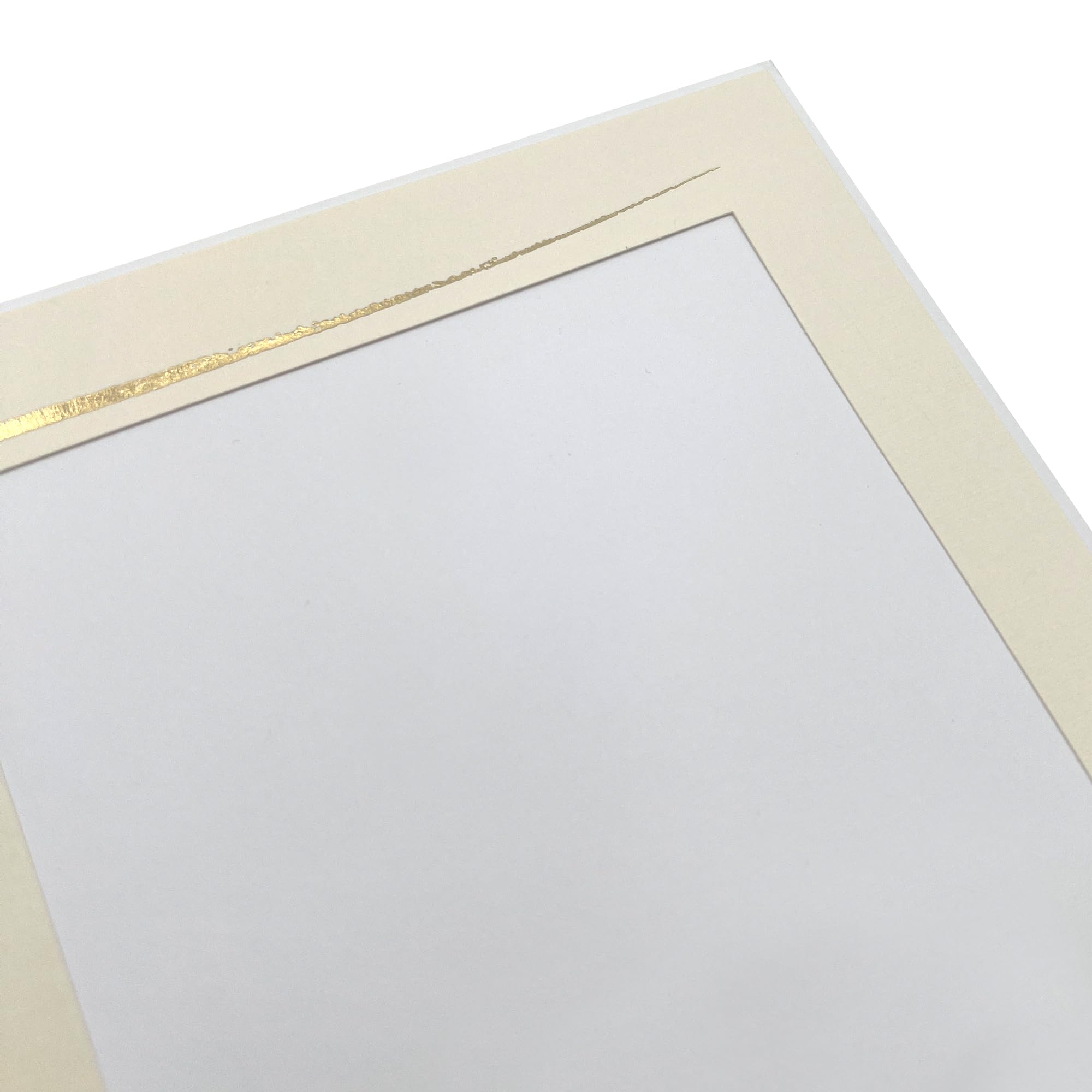 100 Stück Endlosleporello für Bilder 13x18 cm (Hochformat) Leinen beige "Pinselstrich Goldprägung", nach Bedarf teilbar, für Hochzeit, Jubiläum, Geburtstag, goldene Hochzeit