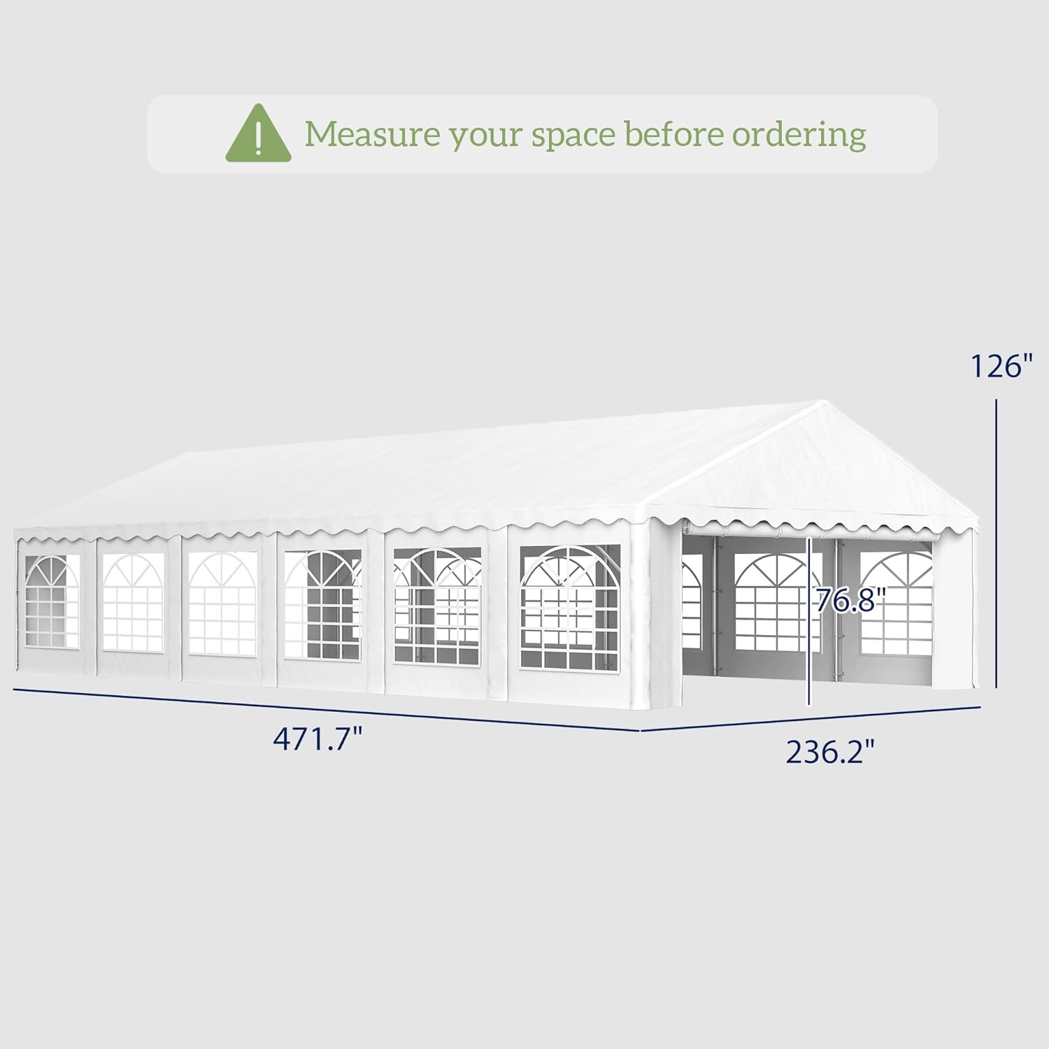 Outsunny party tent with two large zipped doors, showing people entering and exiting the tent.