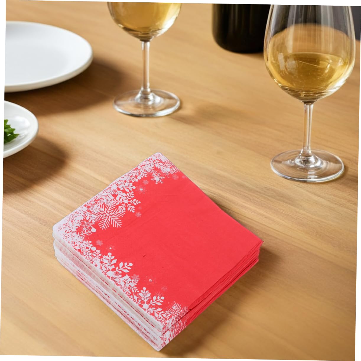 120piezas Pañuelos Para Fiestas Navideñas Servilletas De Papel Rojas De Desechables Para Cenas y Reuniones De