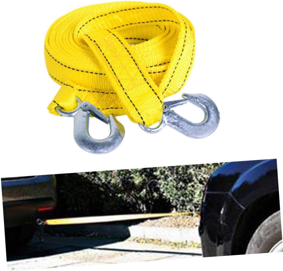 Meters Nylon Tow Rope for Car Trailers Capacity Double Thicken Design Heavy Duty Winch Rope Hooks for Safe Towing Outdoor Scenarios