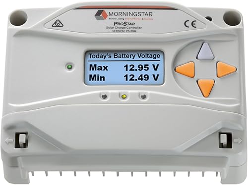 Vista 9 de Morningstar Prostar 15A PWM Controlador de carga solar (PS-15) – Regulador de panel solar inteligente, compatible con baterías de litio LA/12V/24V