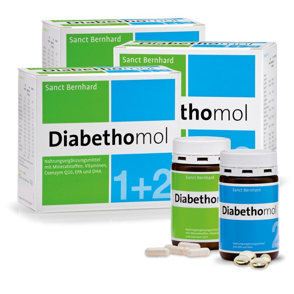 Sanct Bernhard Diabethomol mit Vitamin C, E, Mineralstoffen, Zink, Chrom, Magnesium 540 Kapseln