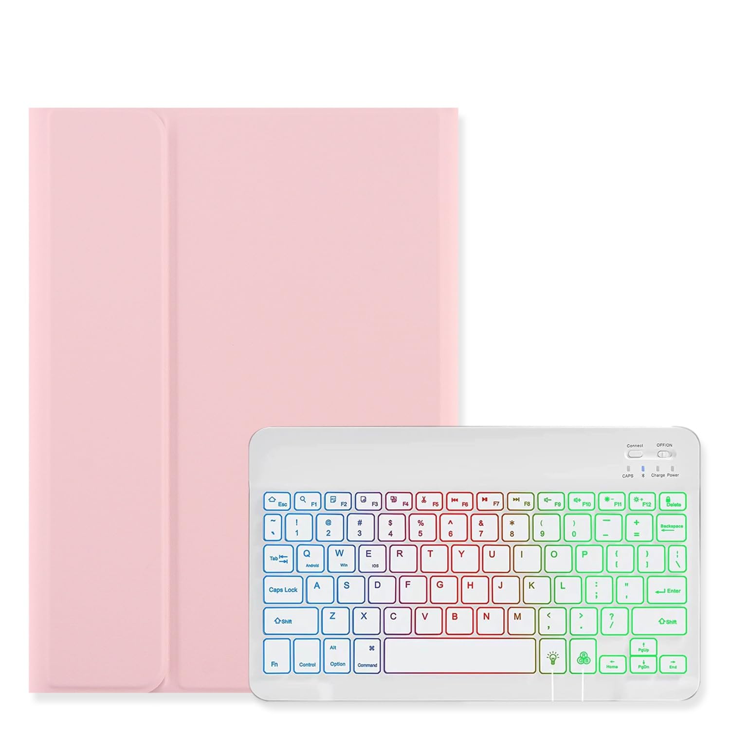 Disonbeir Backlit Keyboard Case for iPad Pro 11 inch (4th/3rd/2nd/1st Generation) Case with Rainbow Backlight Detachable Keyboard Cute Candy Color,