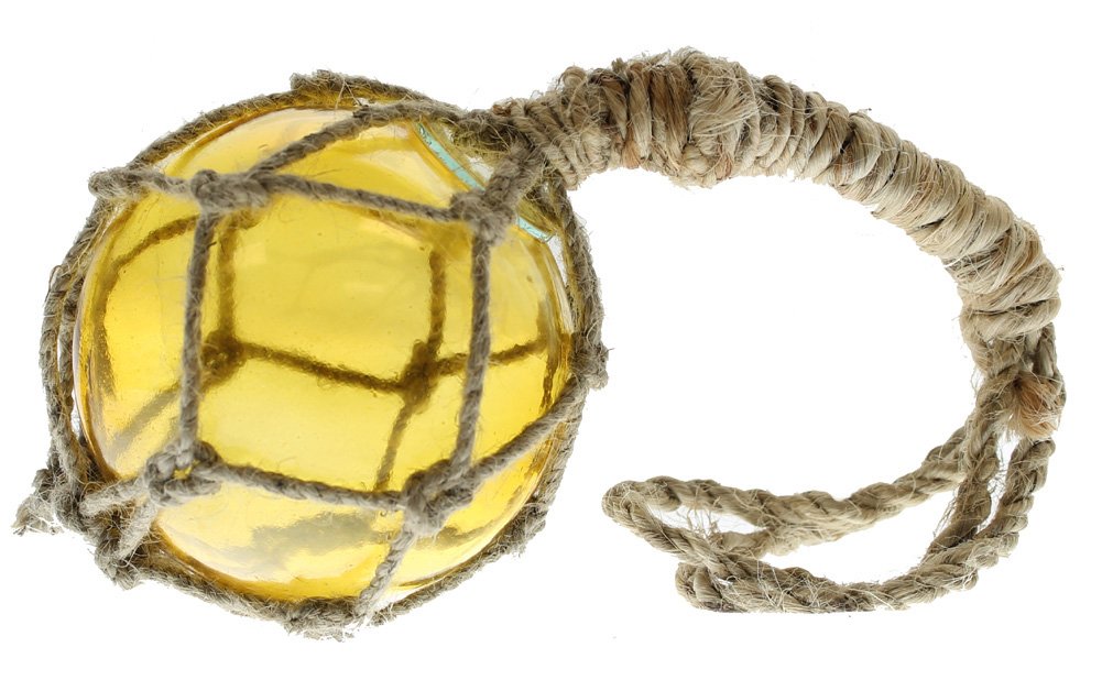 4" Amber Glass Fishing Float - Sun Catcher - Nautical
