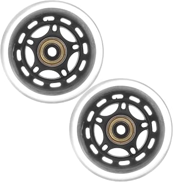 HOMSFOU 2Pcs Replaceable Skate Wheels for Roller Skates Transparent PU Quiet Wheels with Bearings Roller Skating Accessories for Smooth Sliding Various Surfaces
