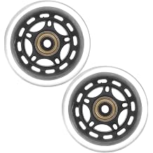 HOMSFOU 2Pcs Replaceable Skate Wheels for Roller Skates Transparent PU Quiet Wheels with Bearings Roller Skating Accessories for Smooth Sliding Various Surfaces