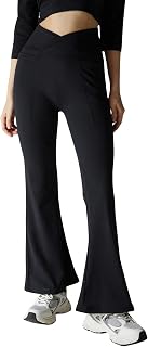 CAVA Petite Hourglass Flared Leggings for Women | V Waistband, Anti Camel Toe Design, Petite Fit, Flared Bottoms, Deep Poc Price In India