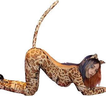 Cat Full Body Tights, Adult Bodysuit, Perforated Animal Costume, Cat Ears, Cute, Halloween Costume, Leopard Pattern, Uniform Clothing, Sexy, Cosplay, Funny Costume, Breathable, Elastic