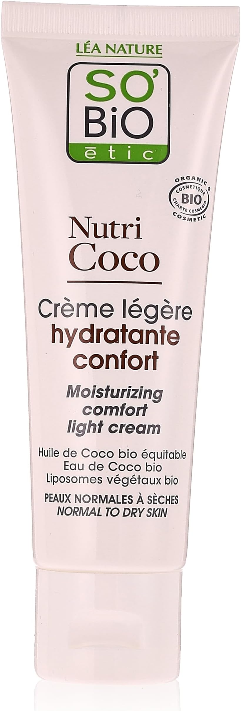 So Bio Etic SO'BiO - Nutricoco - Moisturizing Comfort light cream 50ml | nutri coco |organic dry skin nutrition with coconut and coconut oil.