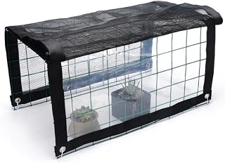 メダカ 日除け 植物シェルター 屋外用 シェーディングネット 防水 プランター・植木鉢対応 ガーデニング 遮光ネット 雨よけ サンシェード 日焼け防止 ミニ温室 簡単設置 ベランダ 家庭菜園 花壇 裏庭用 (50*48*36cm)