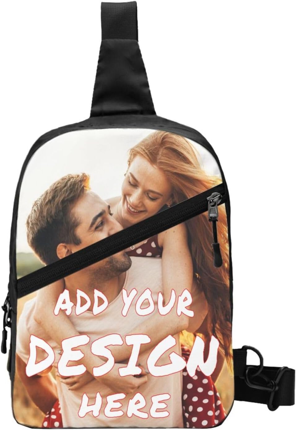 Custom Sling Bag,Personalized Sling Bag Custom Chest Bags Add Your Photo/Text/Logo,Customizable Chest Shoulder Bag For Men Women