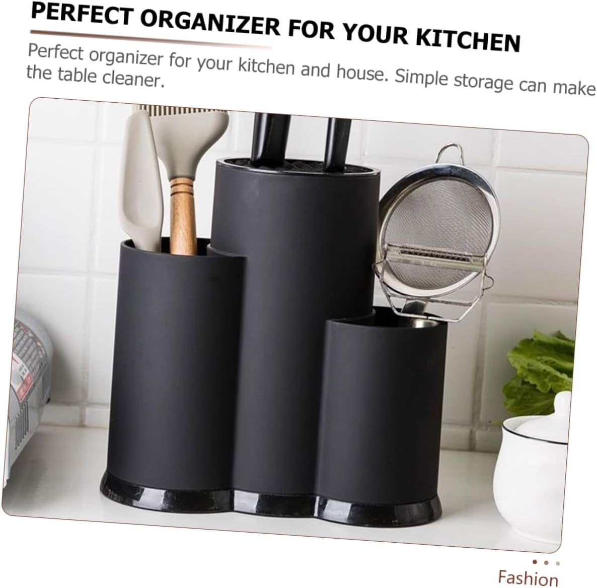 Plastic Cutter Holder Strong Storage Rack Kitchen Organizer with Sturdy Material Smooth Edges and Capacity for Efficient Knife and Utensil Storage