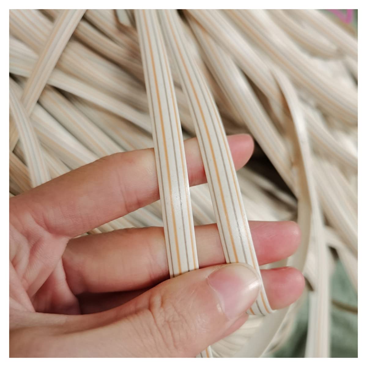 YebiO 8 Mm Syntetyczny Materiał Do Naprawy Wikliny, Tkane Płaskie Rattanowe Meble Do Naprawy Dla Majsterkowiczów, Rękodzieło, Kosz Na Stół/Pattern 18/8Mm*60M/0.3In*196.9Ft