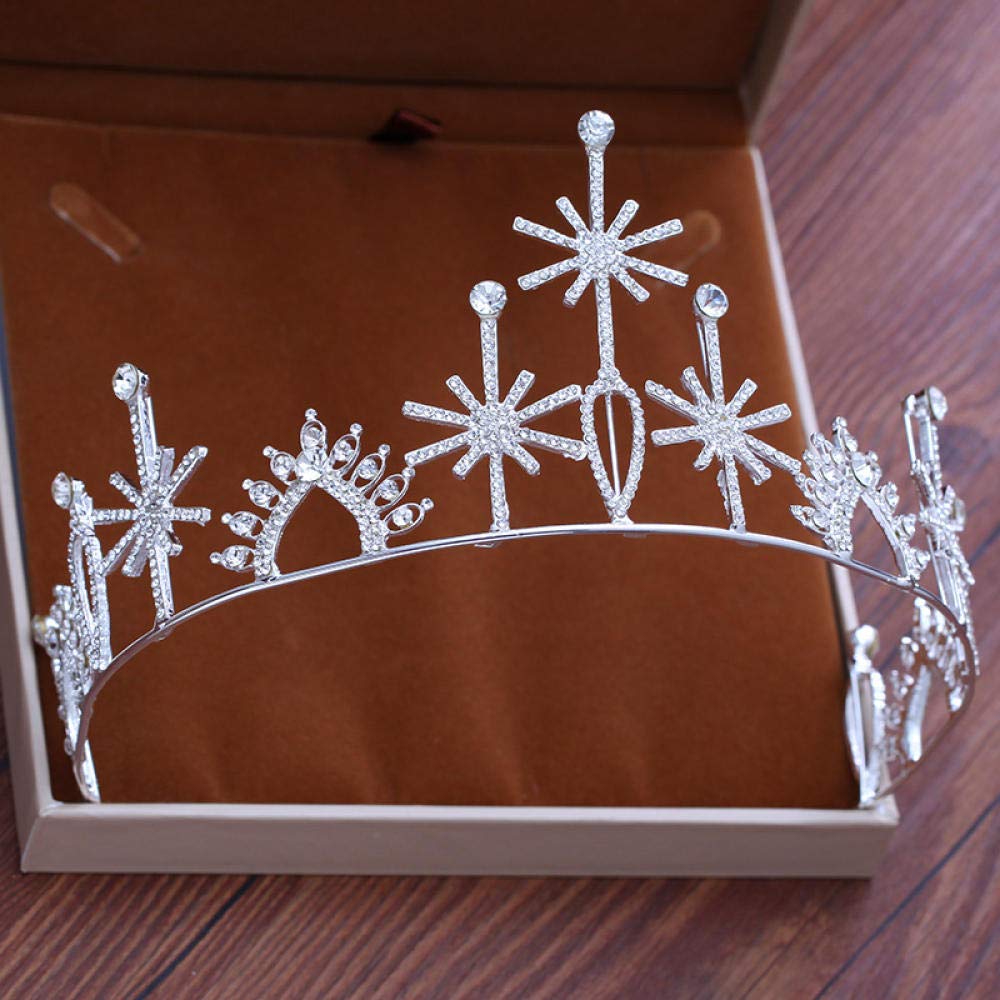 Tiara Ruinuo 316L'Alliage Argent Brillant Coiffe La Couronne Femmes Starlight Simple Fashion Mariage Accessoires Cheveux Serre-Tête Vintage Cadeau Parti