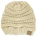 Luxury Divas Charcoal Thick Slouchy Knit Oversized Beanie Cap Hat,One Size,Gold
