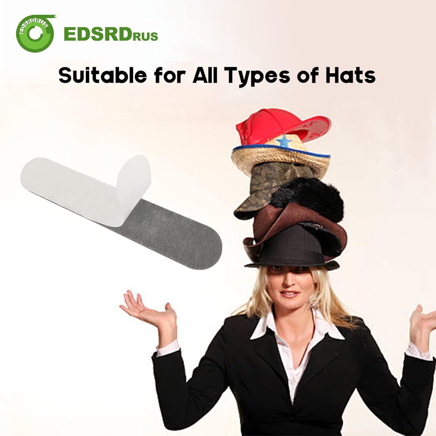 EDSRDRUS 24 Pcs Hat Size Reducer 0.12&0.20 Inch Thick Hat Tape Skin-Friendly Foam Hat Filler (Grey, Nonporous)