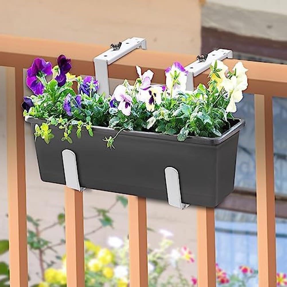 Vaso Da Appendere Esterno ELISNOW - Set Di 4 Staffe Per Piante Da Appendere Per Esterni E Interni, 25 Cm, Curve, Per Fioriere, Fioriere Da Parete, Con Staffa Per Fioriere, Mangiatoia Per