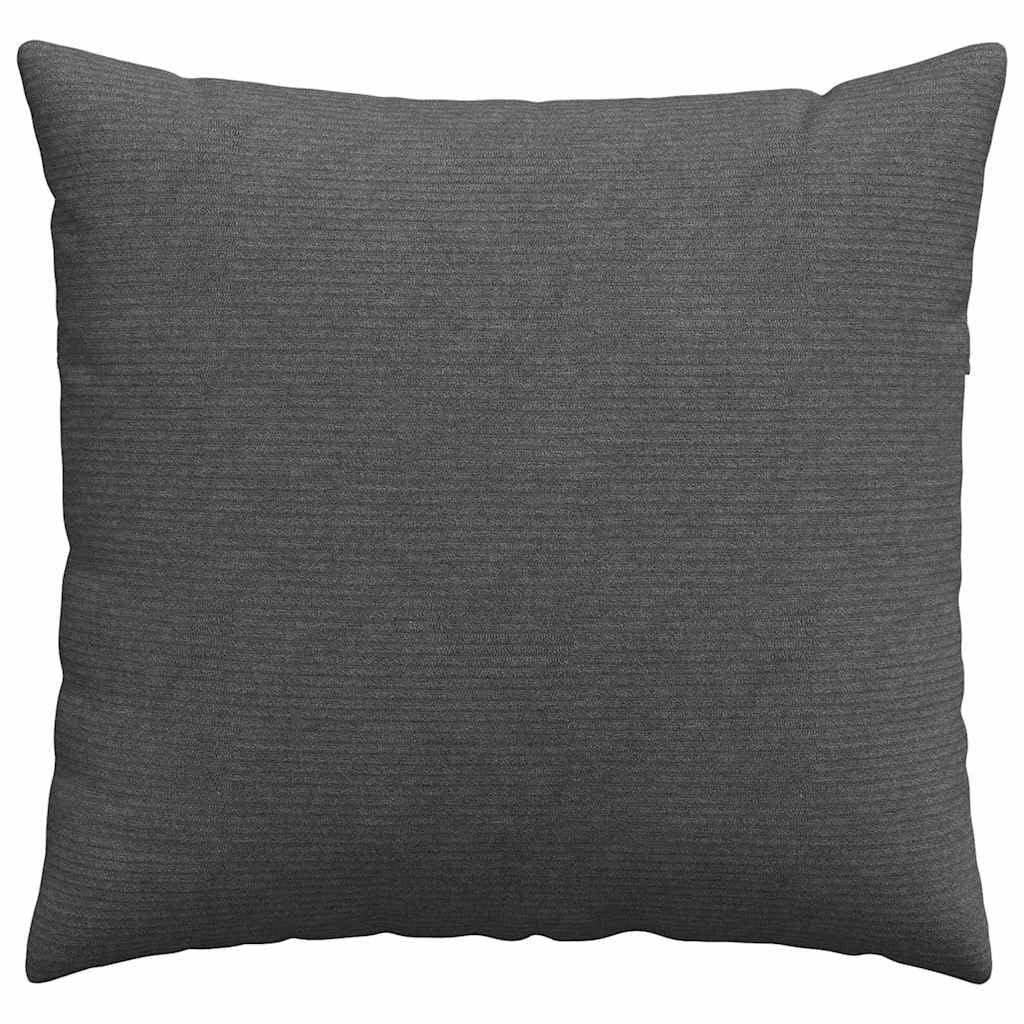 2 Stück Sofakissen Dekokissen Wohnkissen 45 x 45 cm Dunkelgrau Cordstoff Bezug Abnehmbar Reißverschluss Weich Plüschig Für Wohnzimmer Schlafzimmer Lounge