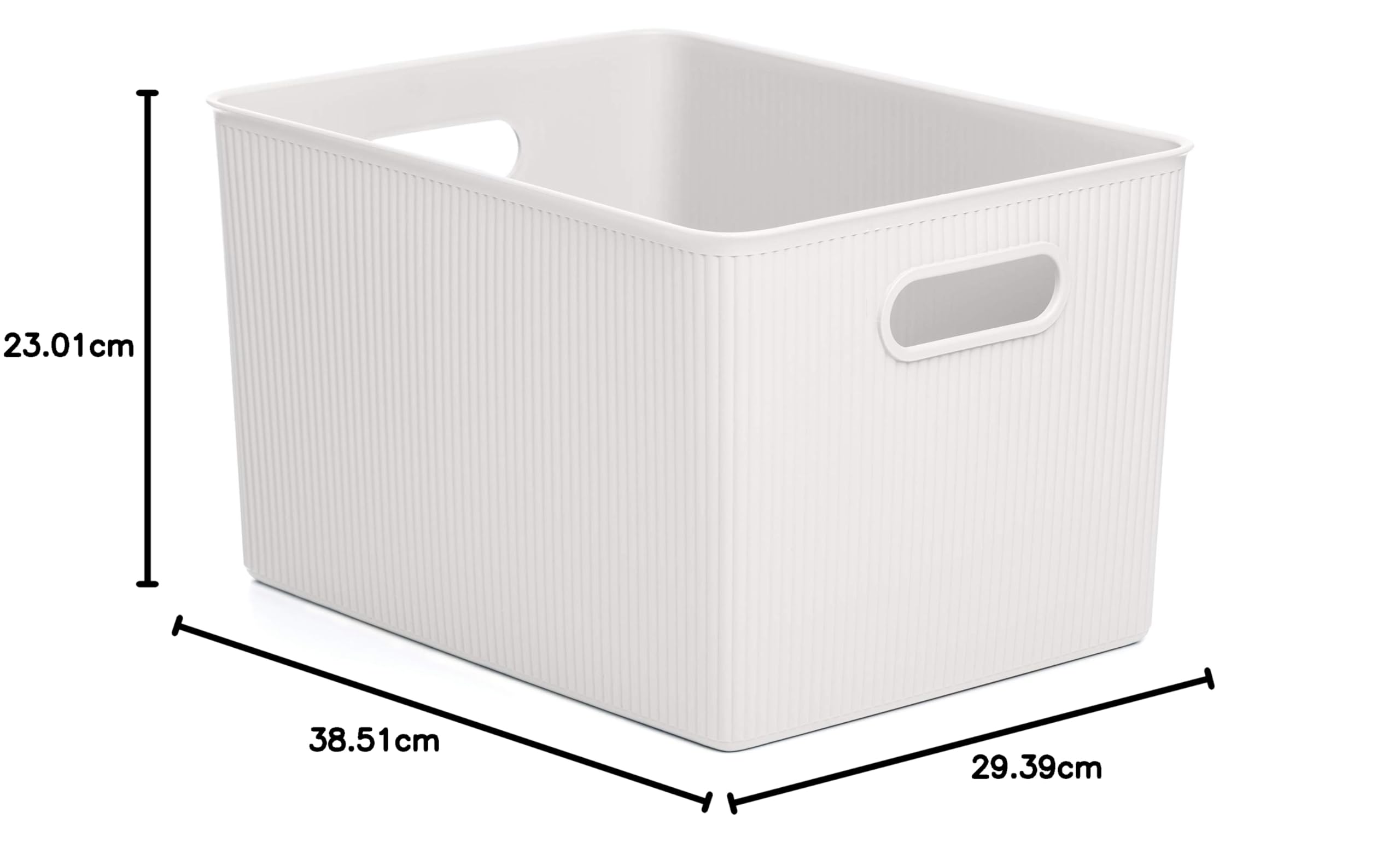 TATAY Plastikowy Koszyk do Przechowywania Baobab 22 L, 29,4x38,5x23 cm | Praktyczny Design | Wbudowane Uchwyty | Tworzywo bez BPA | Pojemnik Organizacyjny | Łatwe Czyszczenie, Biały
