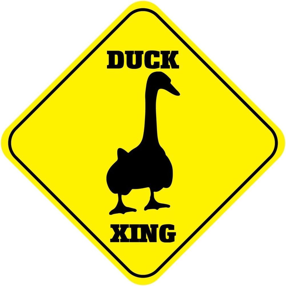 Fastasticdeals Duck Crossing Funny Metal Aluminum Novelty Sign