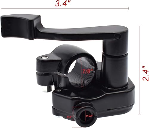 Miniatura 3 de Conjunto de mango de acelerador de cable de acelerador de pulgar de 78 pulgadas, 0.866 in, para 50 cc, 70 cc, 90 cc, 110 cc, 125 cc, 250 cc, ATV