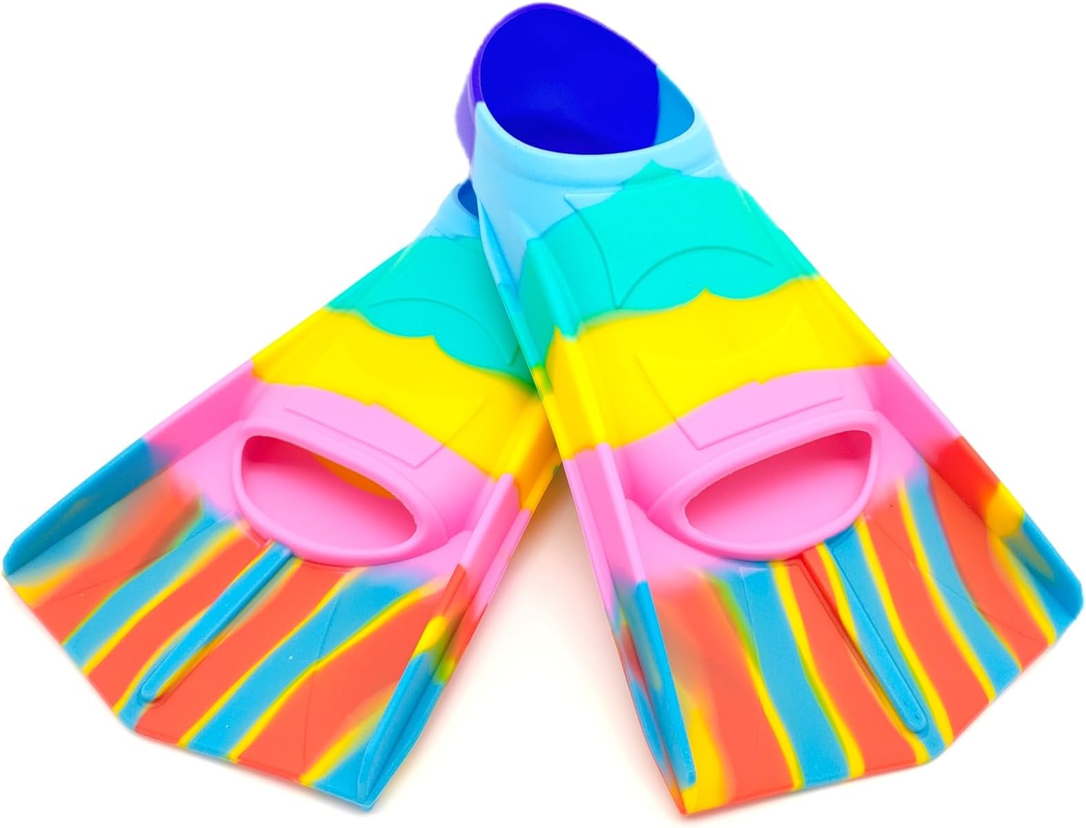 Swimming Training Fins, Comfortable Silicone Fins for Swimming and Diving - Suitable Size for Kids, Girls, Boys and Adults