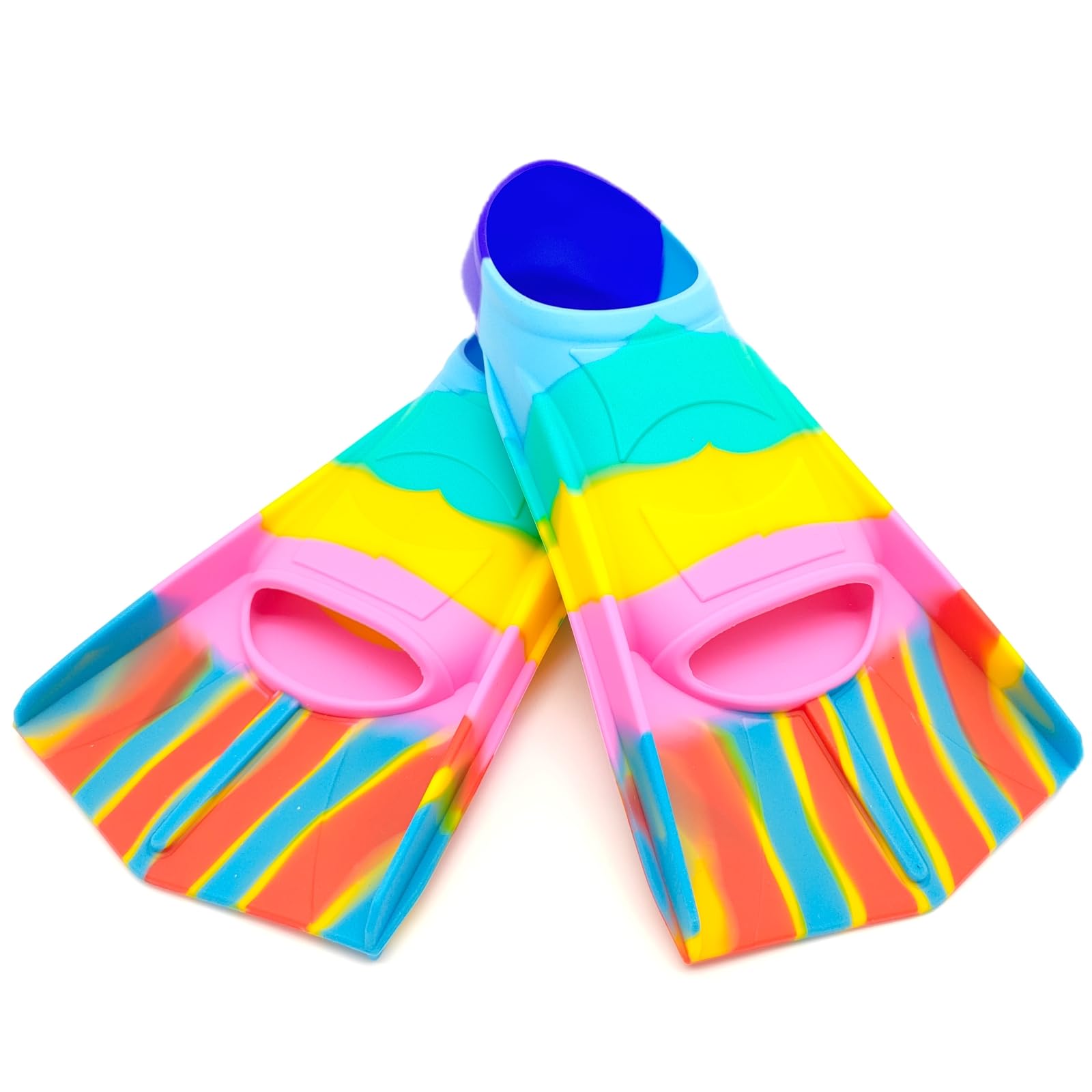 Fadgesy Swimming Training Fins,Comfortable Silicone Flippers for Swimming and Diving,Size Suitable Kids Girls Boys Adult