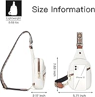 Vista 26 de Telena Bolso bandolera para mujer, bolso cruzado para mujer, cangurera de cuero vegano con correa ajustable