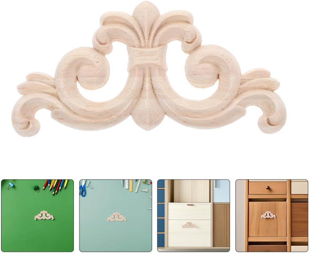 2pcs Wood Applique Corner Onlay for Doors and Wooden Surfaces Xmas
