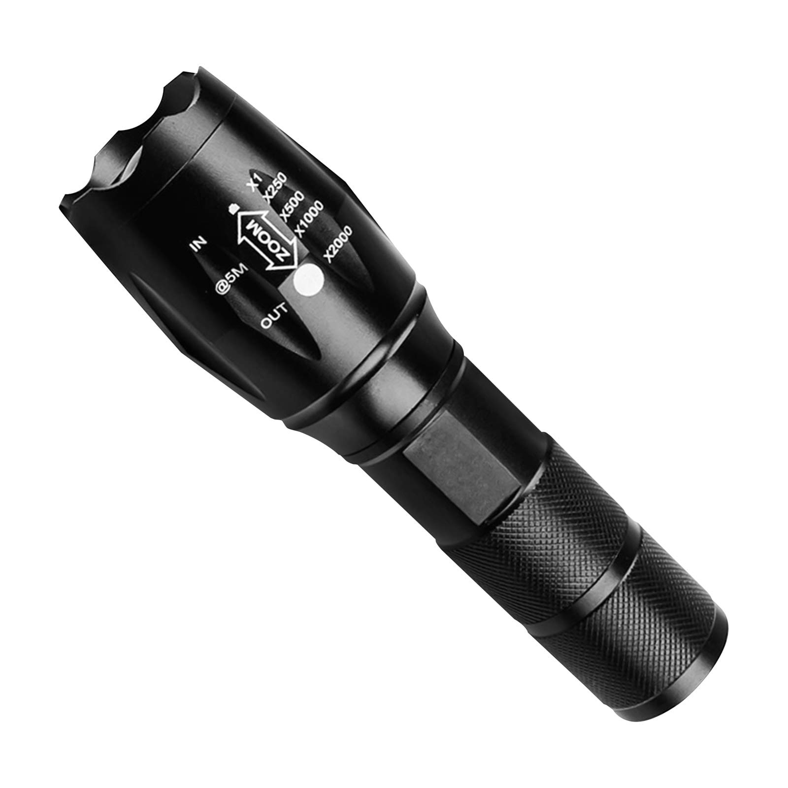 KOST Taktische Taschenlampe – Zoom-Funktion, 140 Lumen, 120 M Reichweite, IPX5 Wasserdicht